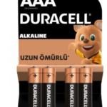 DURACELL AAA İnce Kalem Pil Alkalin 4Lü Paket