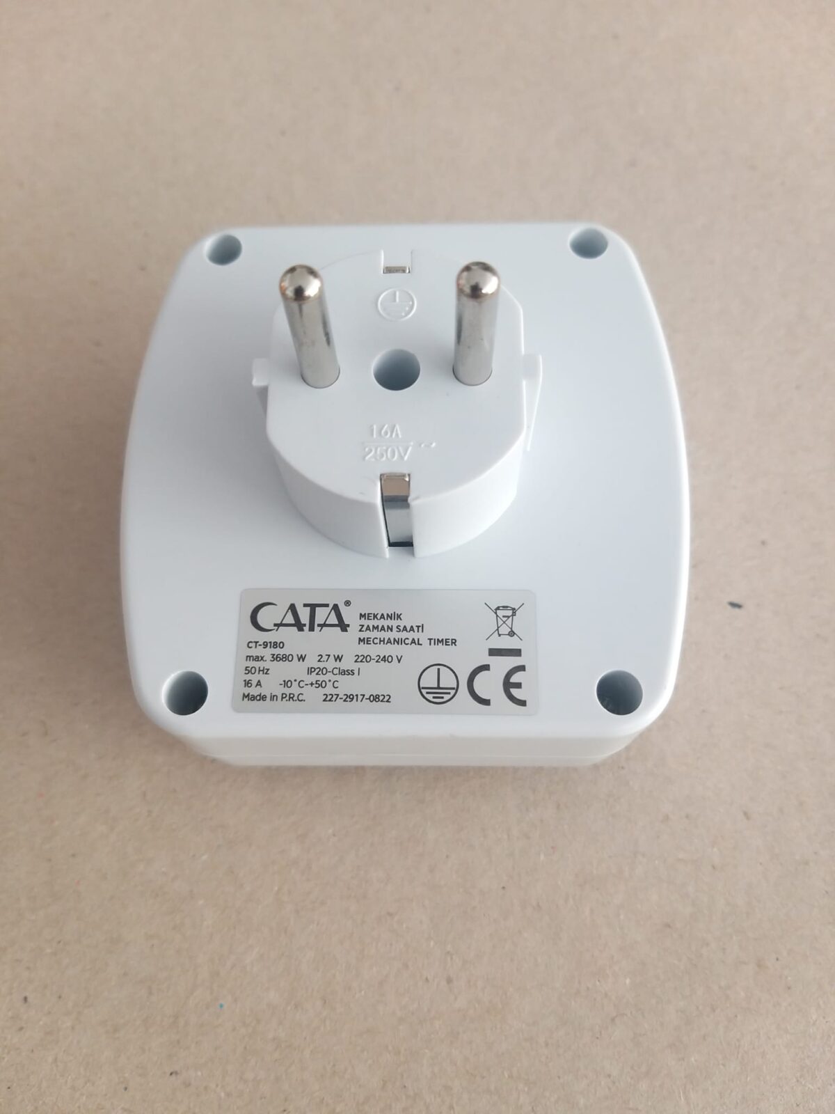 CATA 9180-2 Cata CT-9180 3680W 16A Mekanik Zaman Ayarlı Priz - Görsel 6