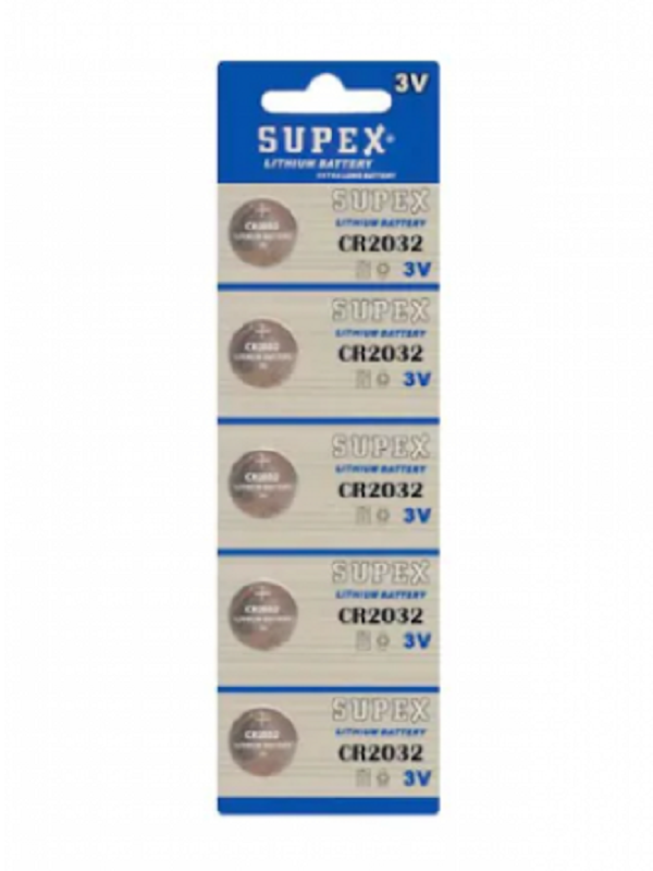 SUPEX-CR2032 Supex Extra Long Battery CR2032 3V Lityum Düğme Pil 5'li - Görsel 1
