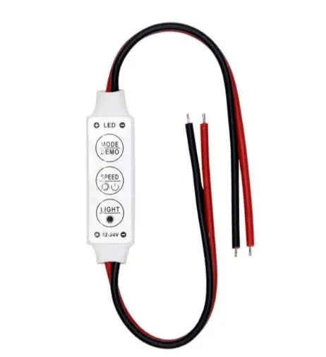 MİNİ ÜÇ TUŞLU TEK RENKLİ 12 VOLT - 24 VOLT LED KONTROL CİHAZI