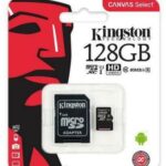 Kingston 128GB Micro Sd Canvas Select Plus 100R A1 C10 Card + ADP Hafıza Kartı