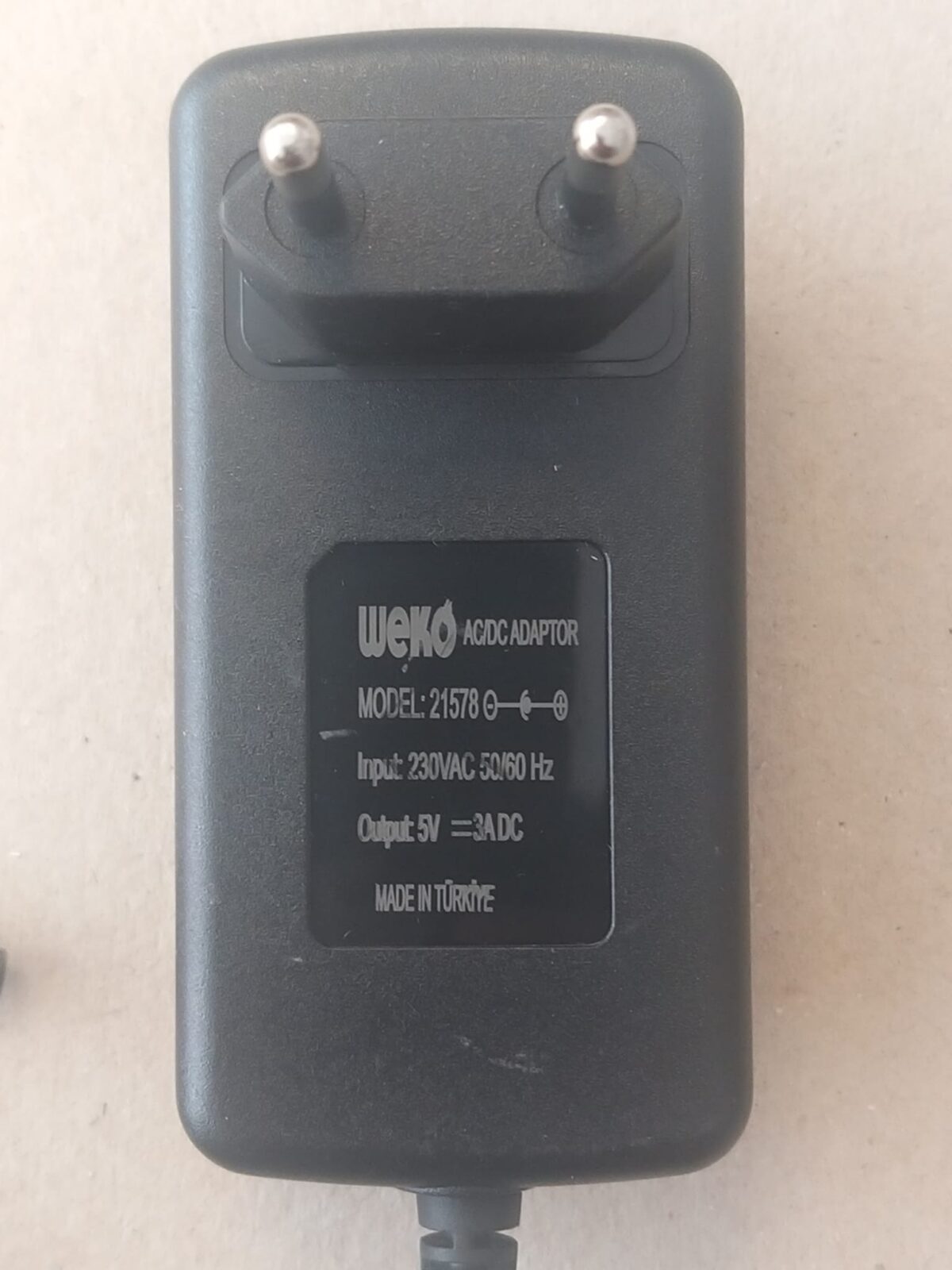 5-VOLT-3AMPER-1 (3) WEKO 5 VOLT - 3 AMPER 5.5*2.5 UÇLU - Görsel 3